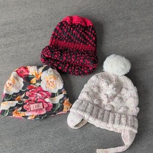 0 - 6 Month Lot 3 Baby Autumn Winter Spring Beanie Tuque Set / Gap